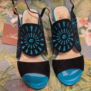 Azura Black and Blue Women's Sandals